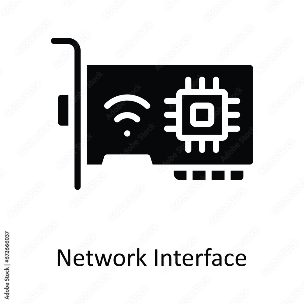 Poster network interface vector solid design illustration. symbol on white background eps 10 file