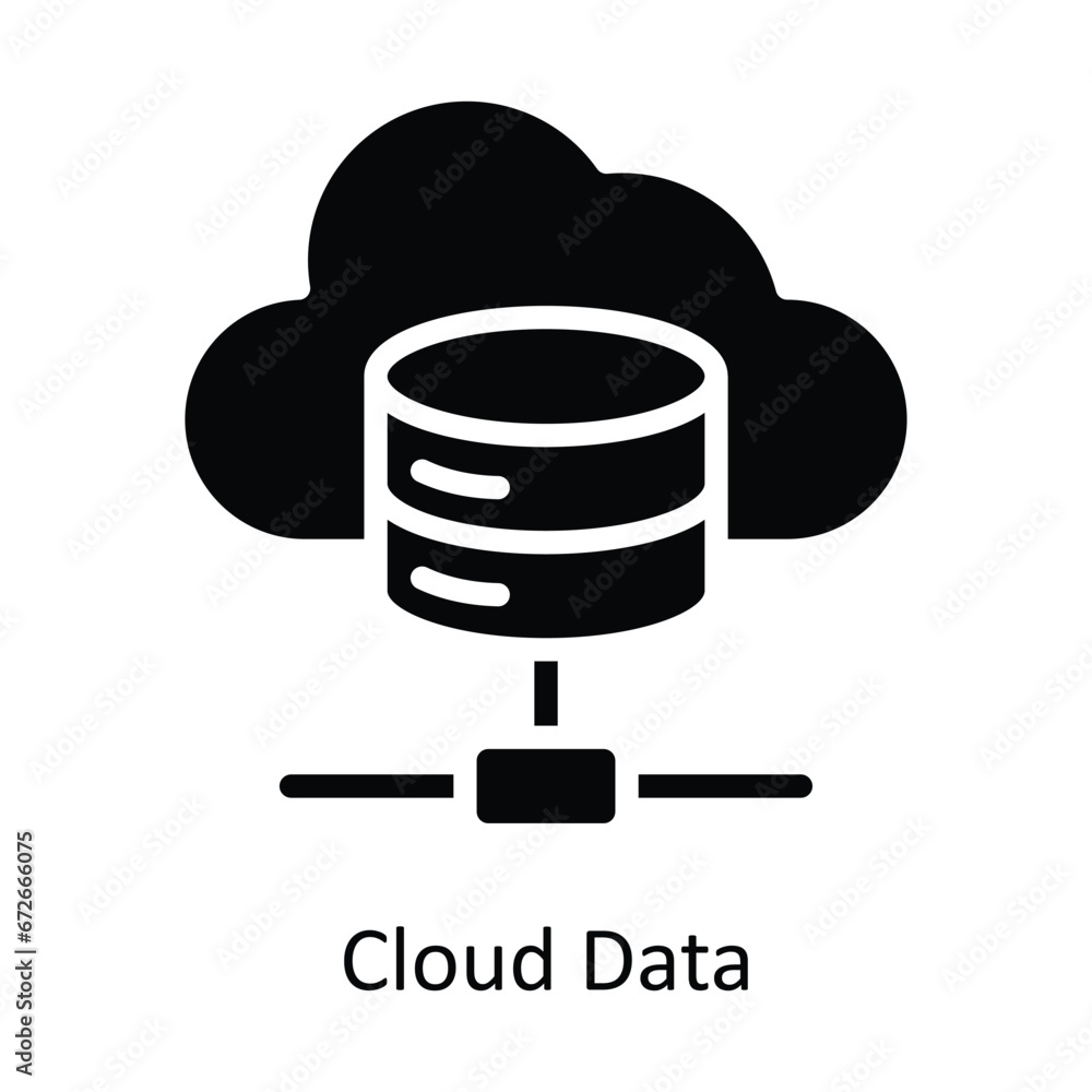 Poster cloud data vector solid design illustration. symbol on white background eps 10 file