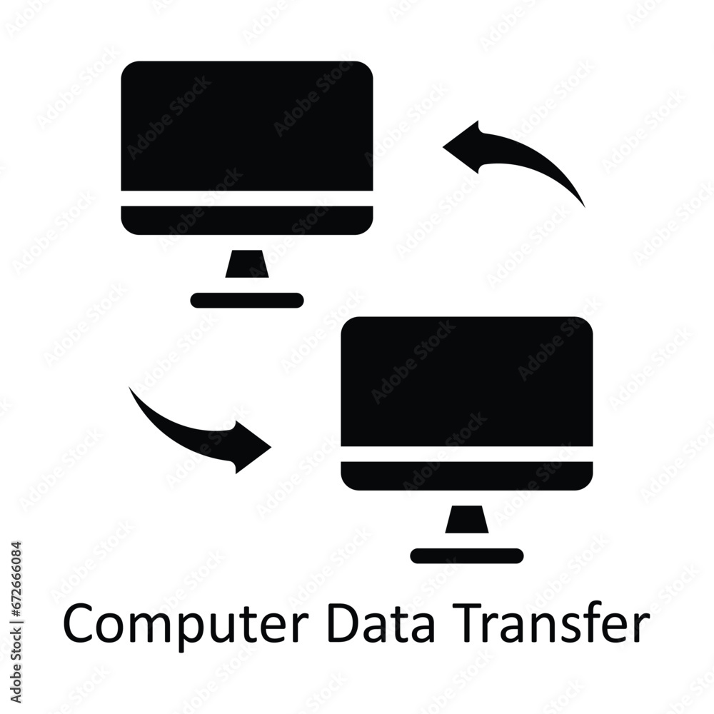 Poster computer data transfer vector solid design illustration. symbol on white background eps 10 file
