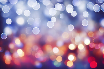 Fototapeta premium Holiday Glow, Blurred Bokeh Christmas Lights Background