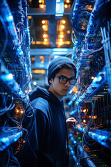 Synchronizing the Symphony of Supercomputing  A Dedicated Young Technician Orchestrating Server Cables