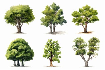 Various types of trees. Generative AI