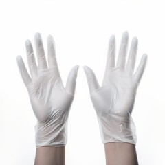 Obraz premium hands in white medical gloves.