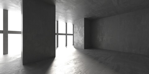 Abstract architecture interior background. Modern concrete room