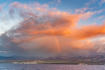 Rainbow views around Santo Ant&atilde;o a Cape Verde Island