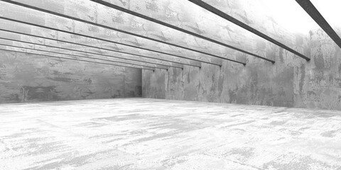 Concrete room with abstract interior design