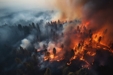 Inferno Engulfs Forest Landscape