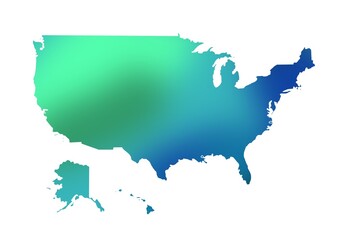 cartography US, map of the us  coloured on white background clip art, united states of america map