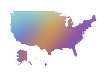 cartography US, map of the us  coloured on white background clip art, united states of america map