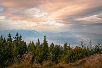 Sunset over the mountains