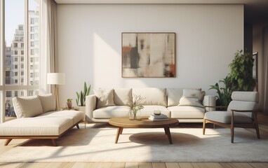 Modern White Theme Lounge Interior