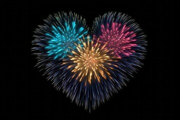 heart shaped fireworks.
