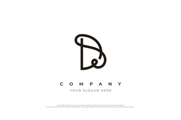 Minimal Initial Letter SD or DS Logo Design Vector