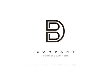 Initial Letter DB or BD Logo Design Vector
