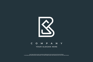 Initial Letter BS or SB Logo Design Vector