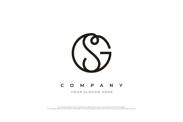 Initial Letter GS Logo or SG Logo Design Vector