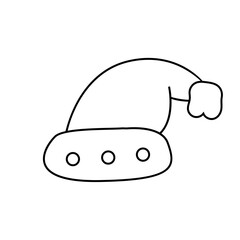 Santa hat. Vector illustration in doodle style.