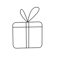 Gift box. Vector illustration in doodle style.