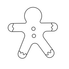 Gingerbread Man. Vector illustration in doodle style.