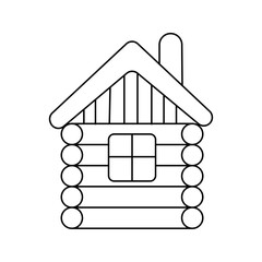 Wooden house. Vector illustration in doodle style.