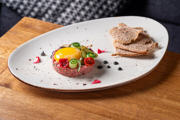 Beef Tartare with Eggs Yolk
