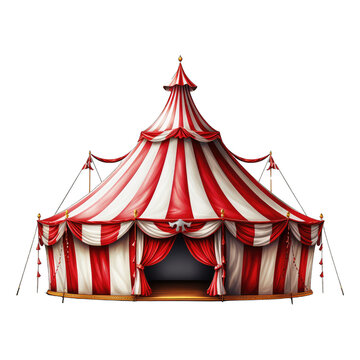 Circus Tent on Background Isolated on Transparent or White Background, PNG