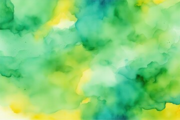 Fototapeta premium green blue yellow watercolor abstract colorful art background with copy space for design web banner texture