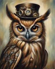 Steampunk Owl Portrait