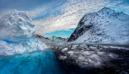 Ice floating in the Lamaire Channel - Antarctica