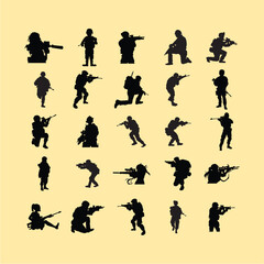 set of soldier military vector