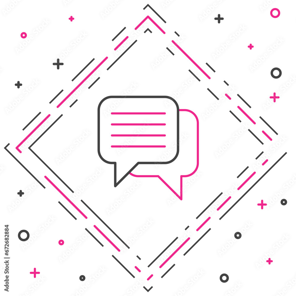 Poster line speech bubble chat icon isolated on white background. message icon. communication or comment ch