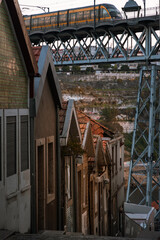 bridge over the douro river in the city of porto in autumn in portugal