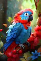 Obraz premium red and blue macaw