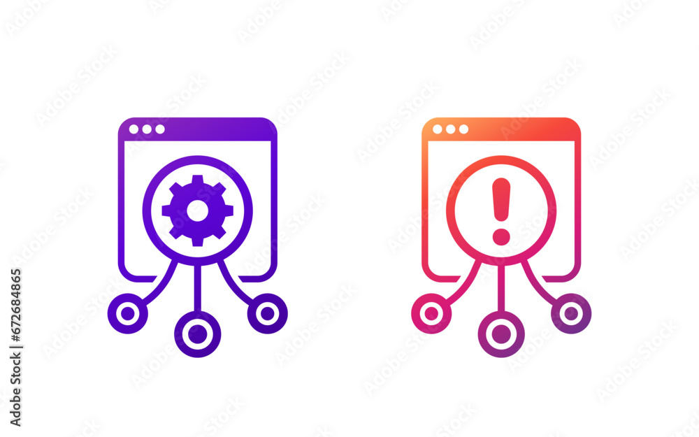Poster load testing, performance test icons