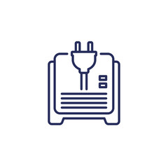 Obraz premium home battery, backup system line icon on white