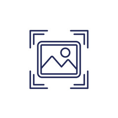 scan image, photo line icon