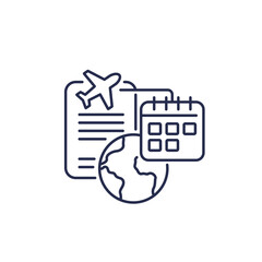 vacation or trip planning line icon