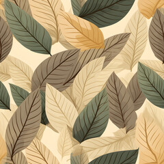 Leaves Vintage Earth Tone Pattern