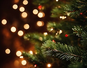 Fototapeta na wymiar christmas tree with lights, 