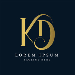 letter mark luxury elegant logo KD monogram modern logo design