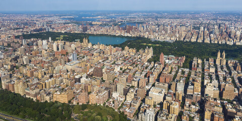 Obraz na płótnie Canvas Helicopter view of Central Park and Upper West Side Manhattan, New York City, USA