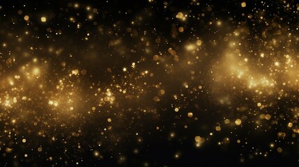 Fototapeta na wymiar Abstract background with gold glowing stars and particle.
