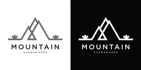 Foto op Plexiglas Mountain logo design minimalist. Premium Vector © gibran
