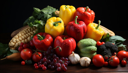 Freshness of nature bounty  healthy eating, vegetarian food, organic ingredients generated by AI