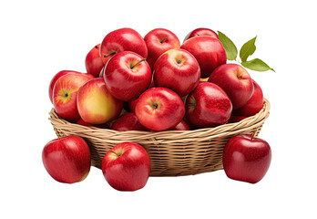 Fototapeta na wymiar Many red apples in the basket
