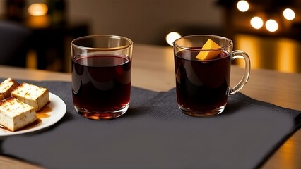 view of paneer and wine glasses kept on a table