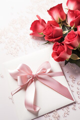 Happy Valentine's day wedding invitation card and background