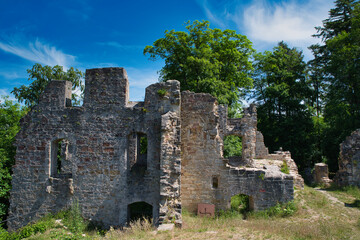 Burgruine Raueneck in den Hassbergen Oberfranken Deutschland 