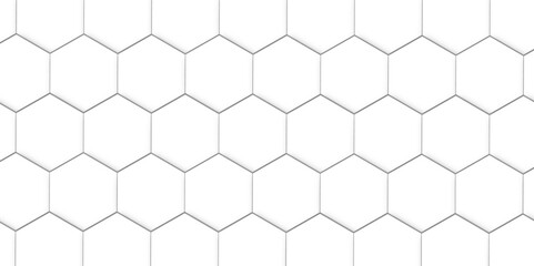 Abstract background with hexagon and white Hexagonal Background. Hexagonal honeycomb pattern background with space for text. Abstract Technology, Futuristic.