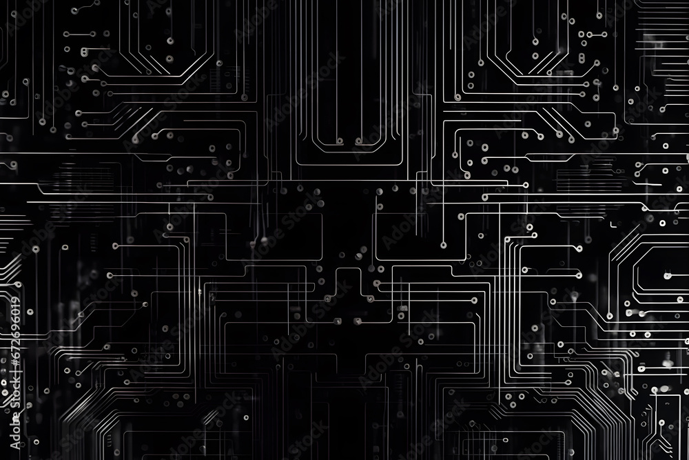 Poster high tech electronic circuit board background. neural network ai generated art